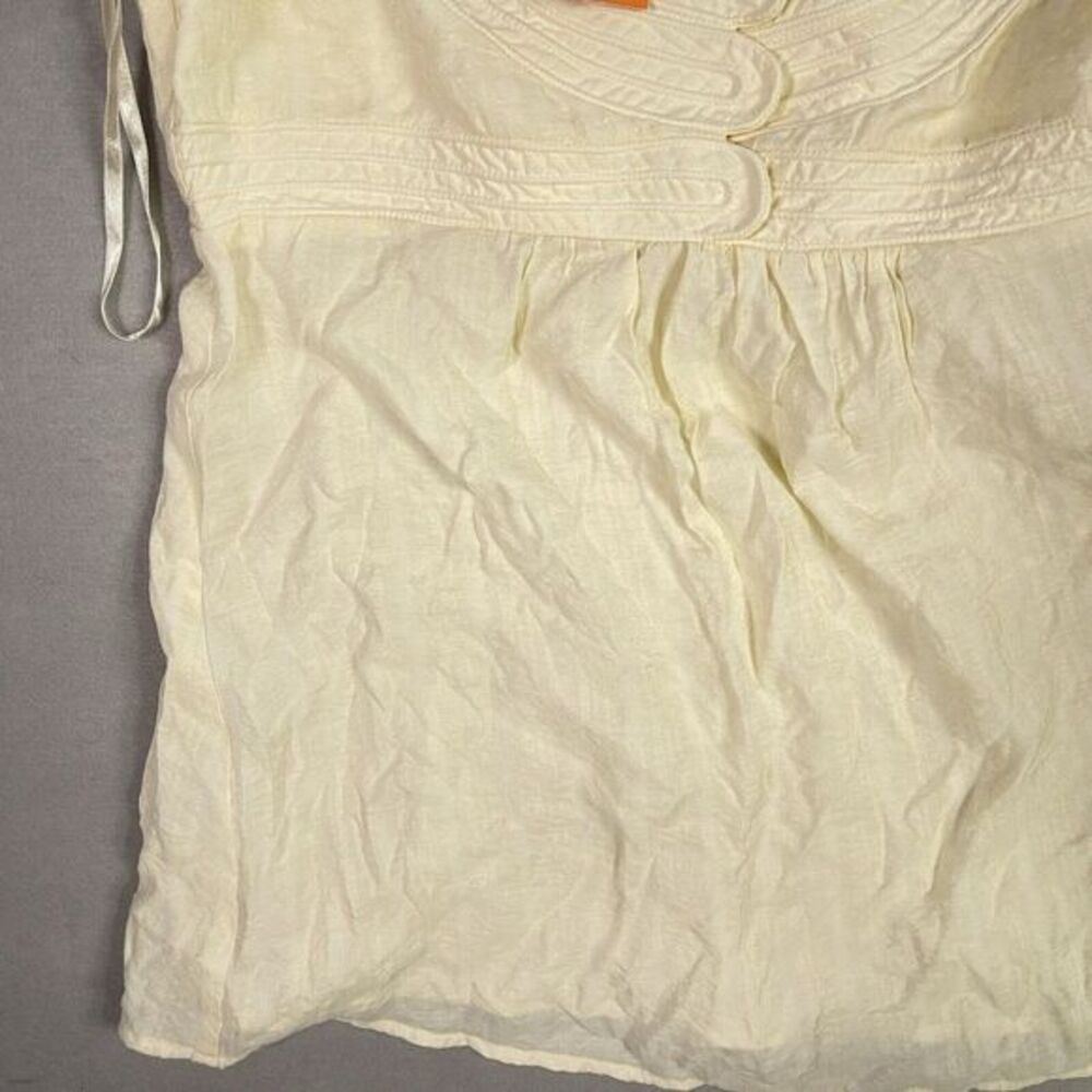 BCBG Ten Novelty Top Woman Ivory Small Blouse Semi Shear‎ Lagenlook - Picture 5 of 10